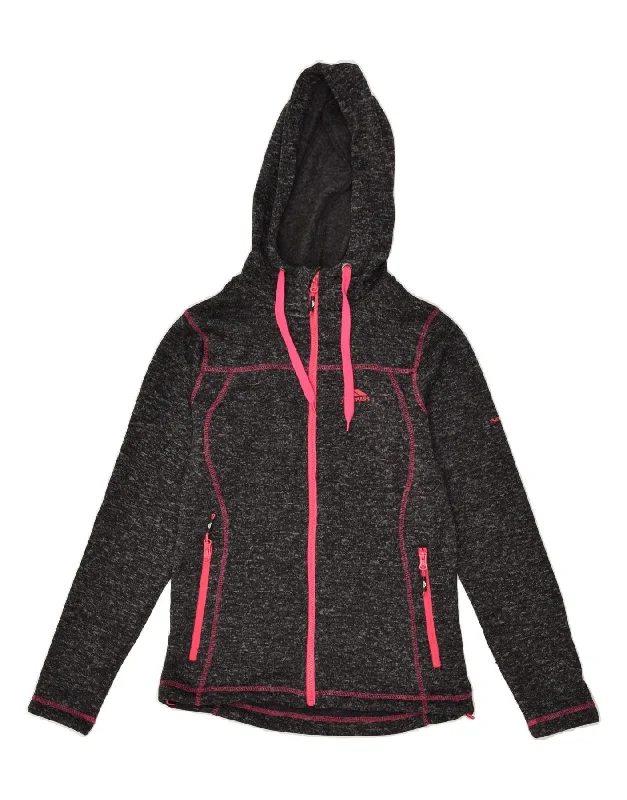 Early Access TRESPASS Womens Zip Hoodie Sweater UK 10 Small Grey Flecked Polyester
