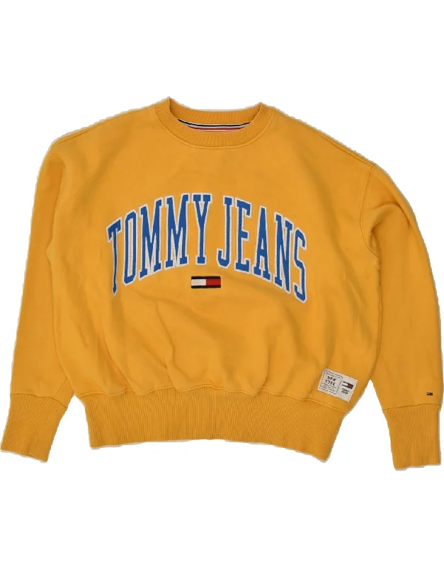 Great Deals TOMMY HILFIGER Womens Crop Graphic Sweatshirt Jumper UK 6 XS Yellow Cotton Great Deals TOMMY HILFIGER Womens Crop Graphic Sweatshirt Jumper UK 6 XS Yellow Cotton