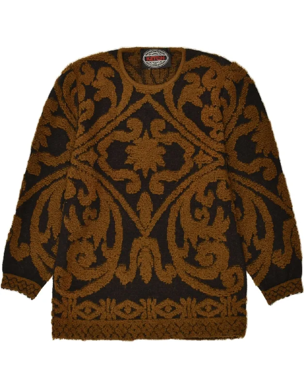 Fantastic Offers VINTAGE Womens Crew Neck Jumper Sweater UK 10 Small Black Paisley Wool