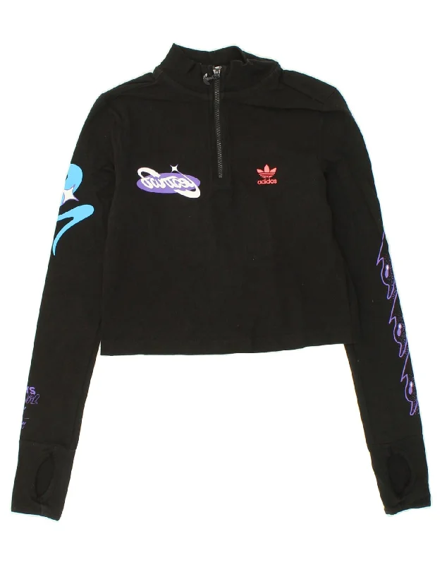 Unbeatable Prices ADIDAS Womens Crop Graphic Sweatshirt Jumper UK 8 Small Black Cotton Unbeatable Prices ADIDAS Womens Crop Graphic Sweatshirt Jumper UK 8 Small Black Cotton