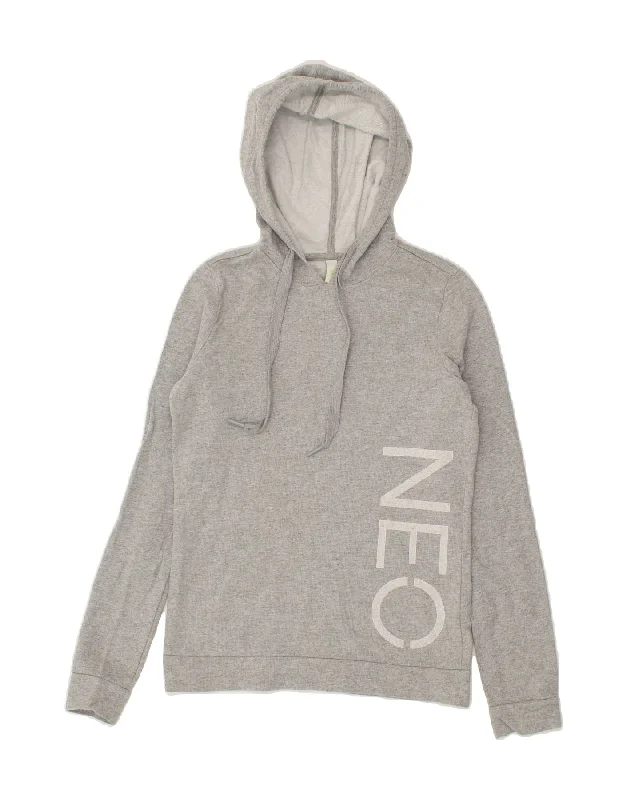 Sale Event ADIDAS Womens Neo Graphic Hoodie Jumper UK 10 Small Grey Cotton