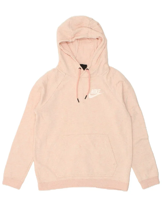 Price Meltdown NIKE Womens Oversized Graphic Hoodie Jumper UK 10 Small Pink Flecked
