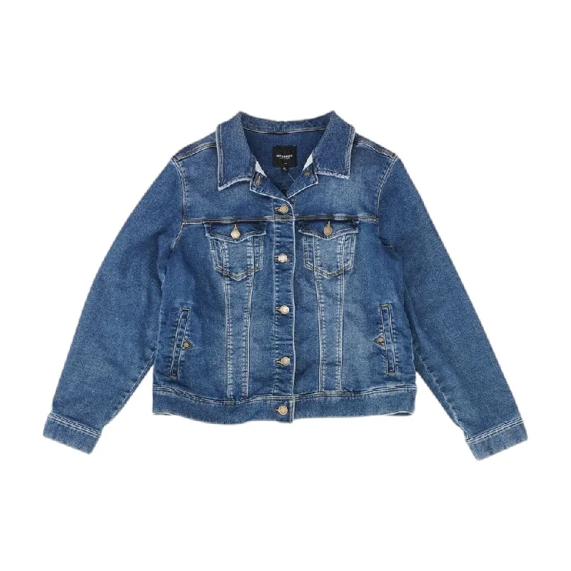 Warehouse Sale Navy Solid Denim Jacket