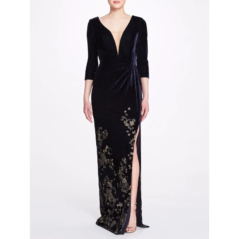 Year-End Sale Golden Floral Gown