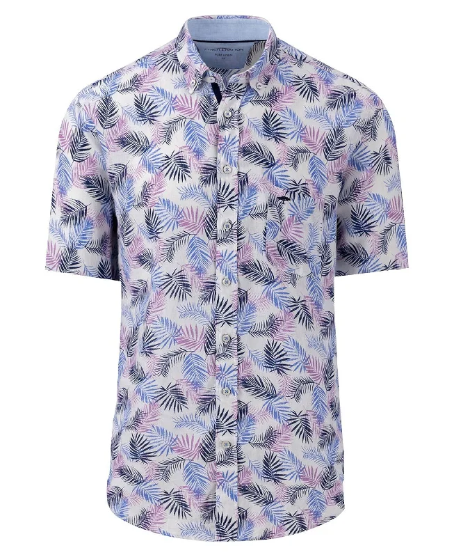Today Only Pure Linen Print Shirt - Dusty Lavender