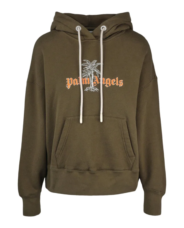 Weekend Flash Sale Palm Angels Womens Logo Palm Hoodie
