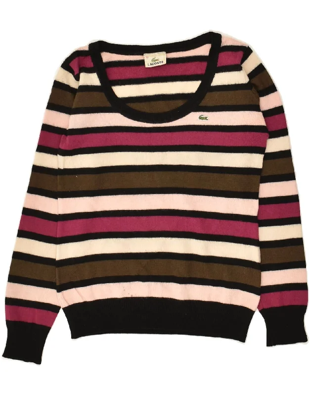 Online Exclusive LACOSTE Womens Crew Neck Jumper Sweater Size 40 Medium Multicoloured Online Exclusive LACOSTE Womens Crew Neck Jumper Sweater Size 40 Medium Multicoloured