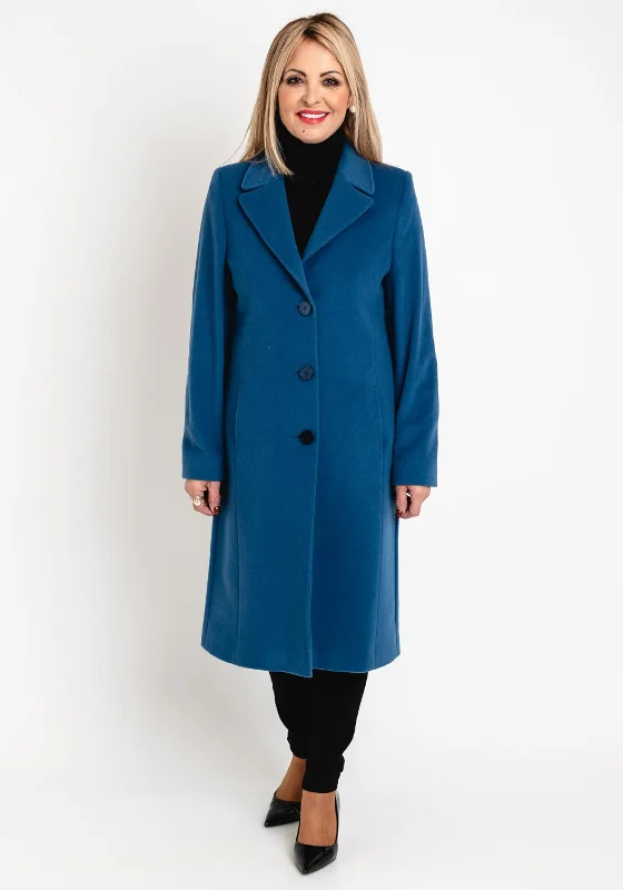 Clearance Event Christina Felix Classic Tailored Wool Cashmere Blend Long Coat, Blueberry Clearance Event Christina Felix Classic Tailored Wool Cashmere Blend Long Coat, Blueberry