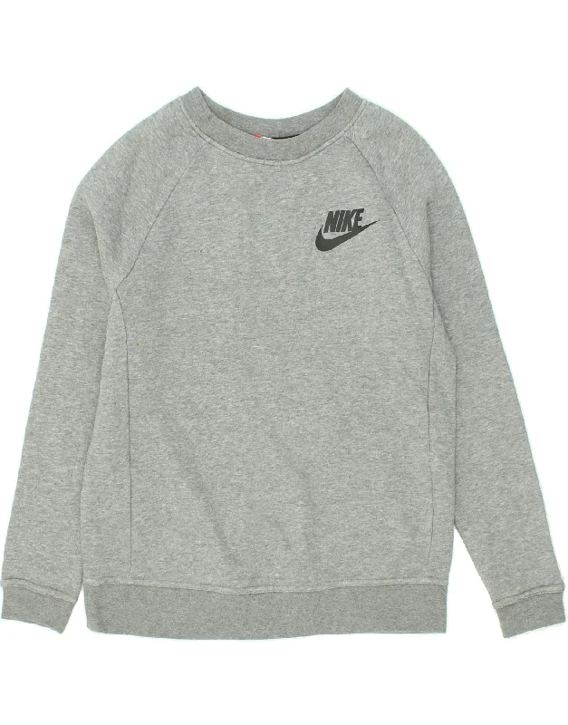 Grand Opening Sale NIKE Womens Graphic Sweatshirt Jumper UK 6 XS Grey Cotton