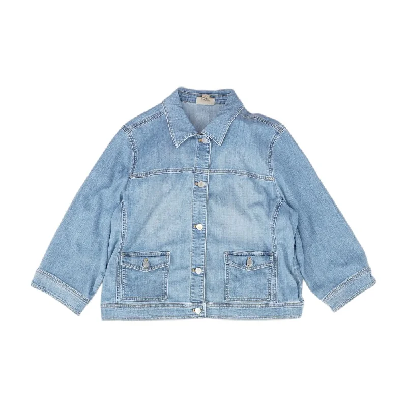 Holiday Sale Blue Solid Denim Jacket