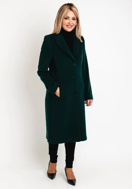 Mega Sale Christina Felix Classic Tailored Wool Cashmere Blend Long Coat, Forest Green Mega Sale Christina Felix Classic Tailored Wool Cashmere Blend Long Coat, Forest Green