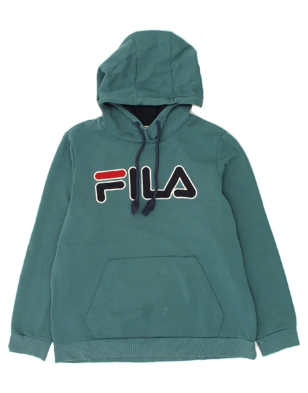 Online Exclusive FILA Womens Graphic Hoodie Jumper UK 18 XL Green