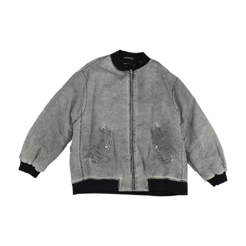 Holiday Sale Gray Solid Bomber Jacket