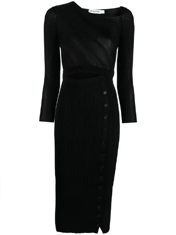 Exclusive Savings Black Knit Midi Dress