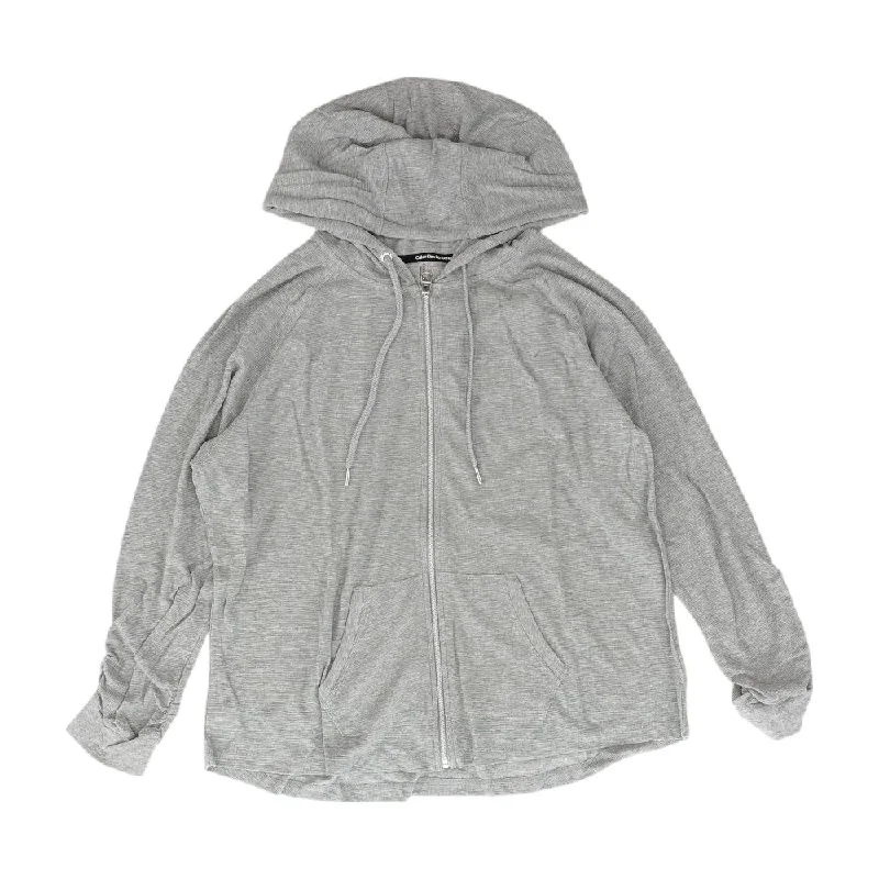 Online Specials Gray Solid Lightweight Jacket
