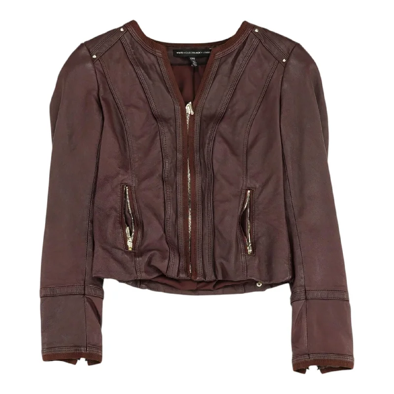 Savings Bonanza Brown Solid Leather Jacket