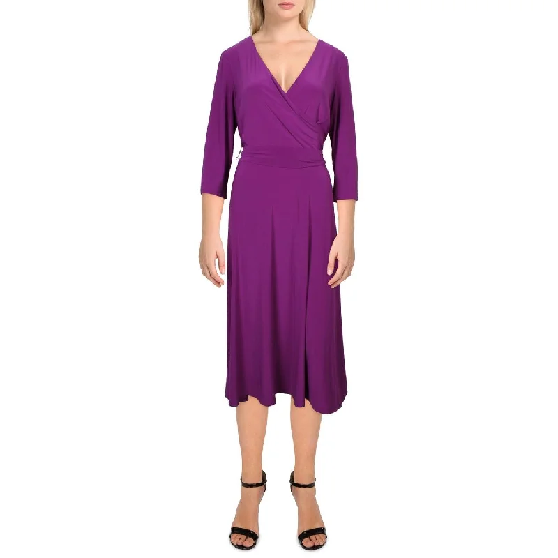 Stock Up and Save Womens Surplice Polyester Shift Dress