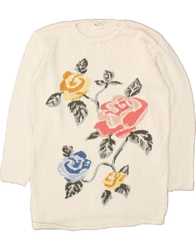 Epic Deals INTERNATIONAL Womens Crew Neck Jumper Sweater EU 38 Medium Off White