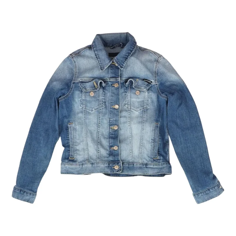 Online Exclusive Blue Solid Denim Jacket