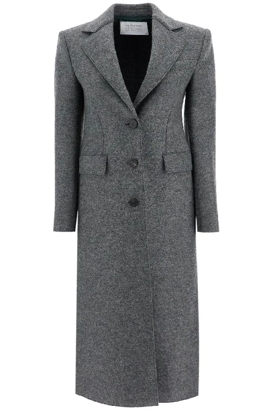 Exclusive Offers Single-breasted Coat In Pressed Wool